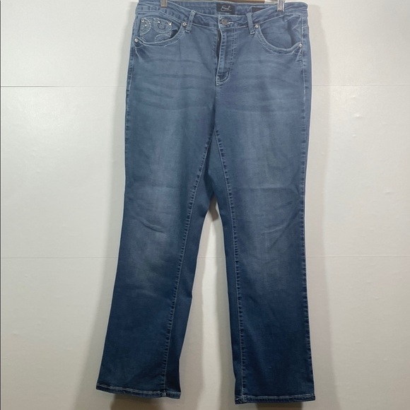 Vintage Earl Jeans Slim Boot Cut with Embroidered Pockets Size 18 W - Picture 1 of 6